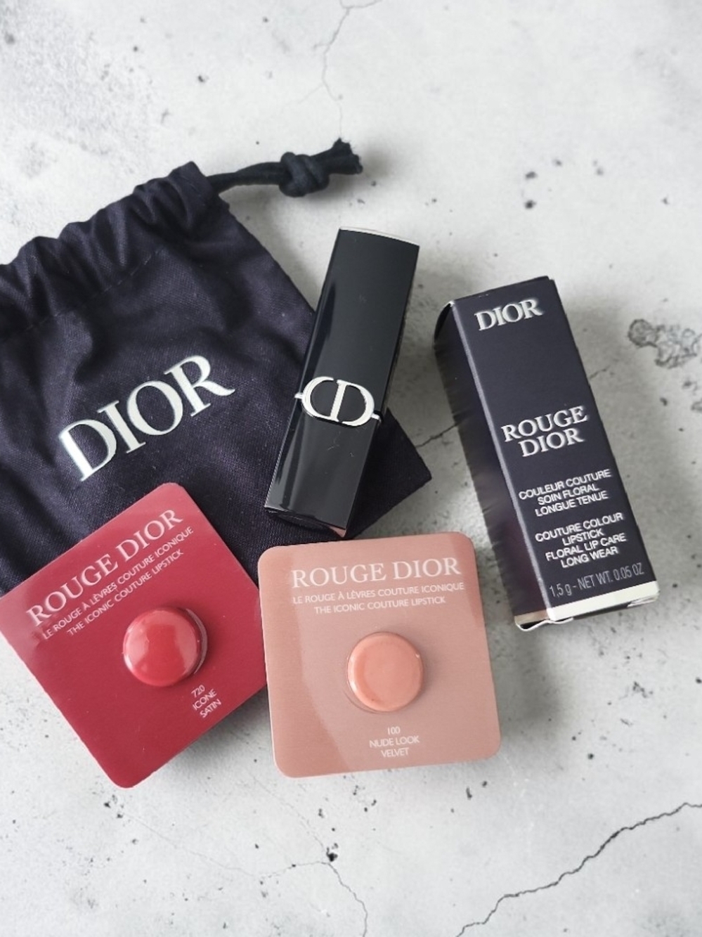 Dior Rouge Dior Mini Lipstick And 2 Rouge Samples With Dustbag
